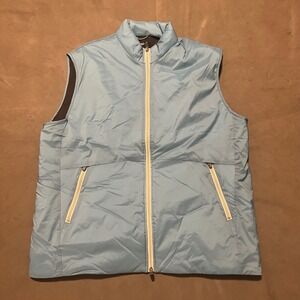 Johnnie-O Men's XL Blue Zip Up Fox Puffer Vest Lightweight‎ Outerwear Golf